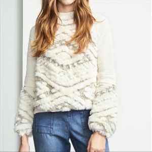 Anthro Amadi Calista Faux Fur Sweater